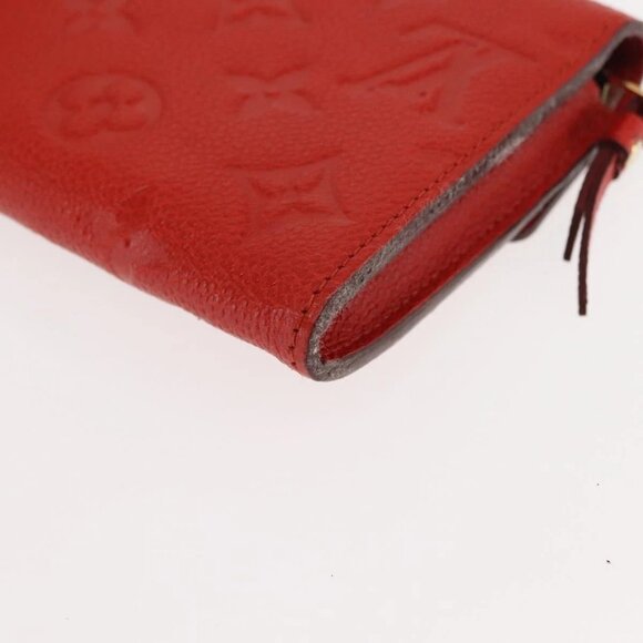 LOUIS VUITTON Monogram Empreinte Portefeuille Curieuse Red M60300 Auth bs29504 - Picture 5 of 16